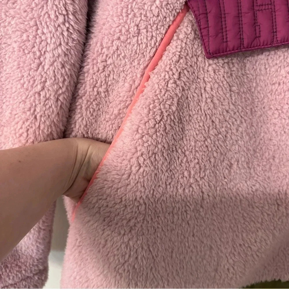 UGG Iggy Sherpa Half Zip Pullover Pink with Hood & Pockets Women's Size XS NWT - Picture 4 of 12